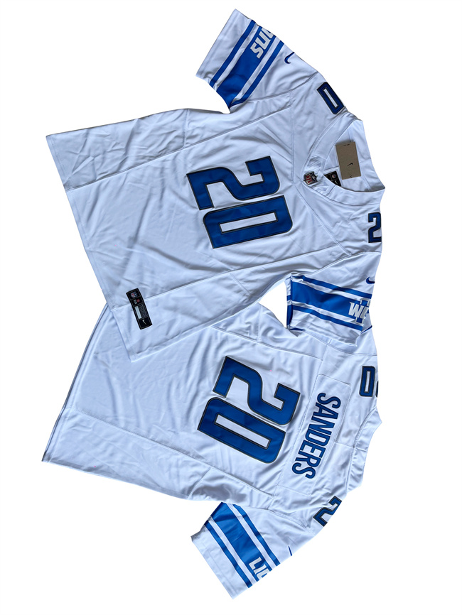 Men's Detroit Lions #20 Barry Sanders White 2023 F.U.S.E. Vapor Untouchable Limited Football Stitched Jersey